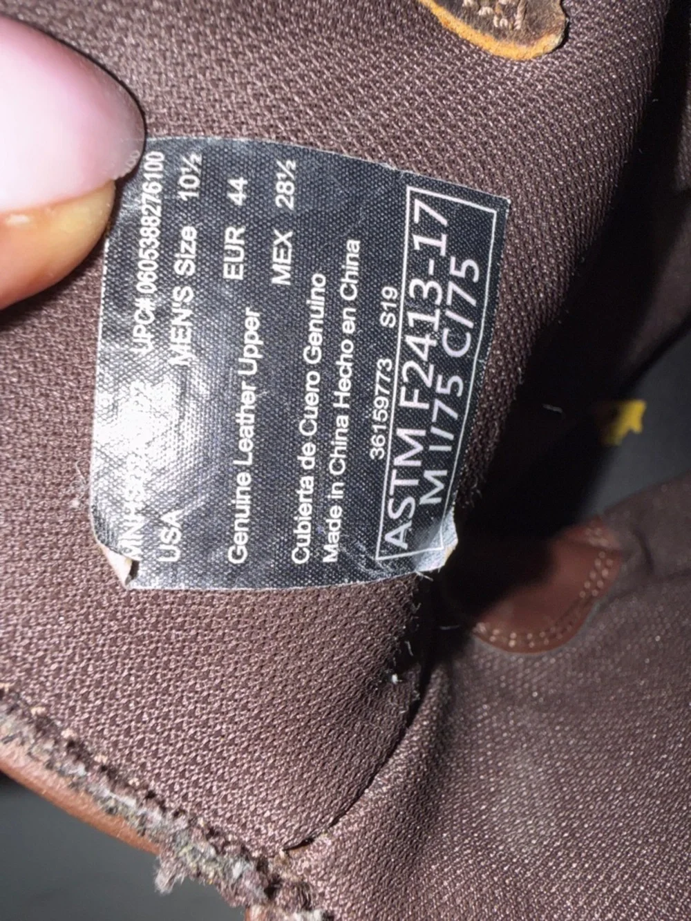 Brown Men's Pull-On Work Boots with Orange Stitching